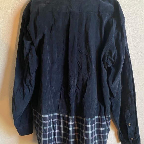 Vintage Tommy Hilfiger Y2K Mix Media Cord Plaid Preppy Academia Button Shirt XL - Picture 11 of 14